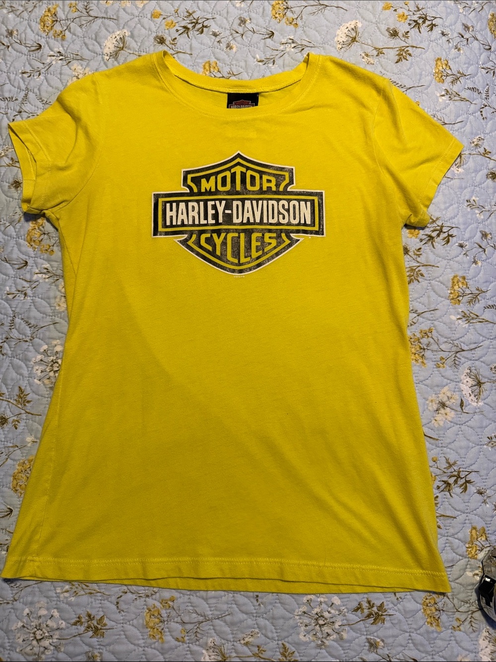 Harley-Davidson Yellow Short Sleeve Tee with Shield Logo